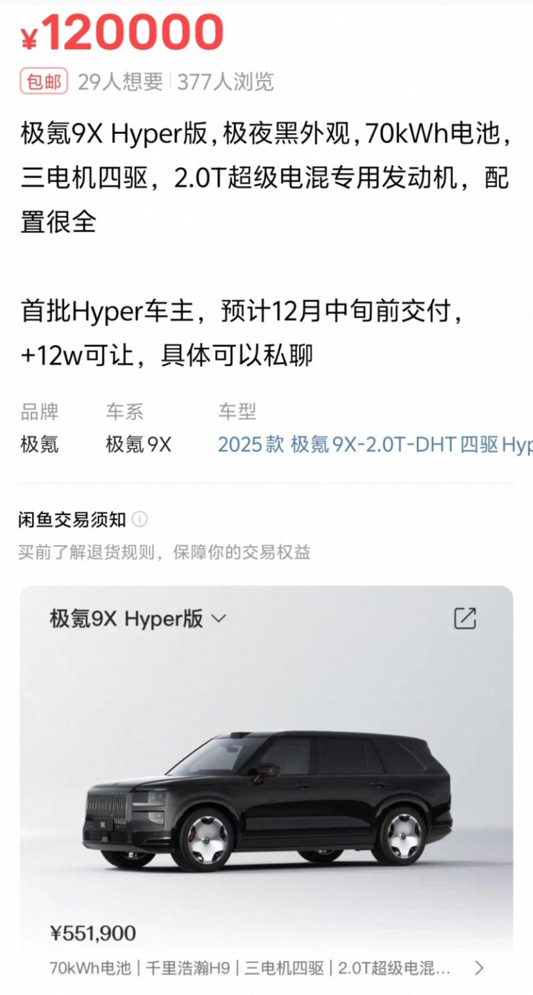 Спекулянты перепродают Zeekr 9X с прибылью до  000 — высокий спрос удлиняет сроки доставки